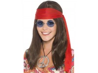 Set hippie 2 peruca medalion ochelari