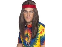 Set hippie peruca medalion ochelari