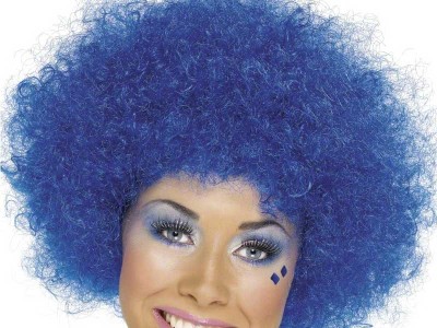 Peruca Funky Afro albastra